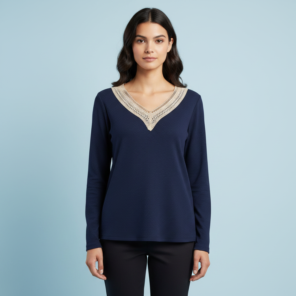 Bloom Chic Navy Long Sleeve
