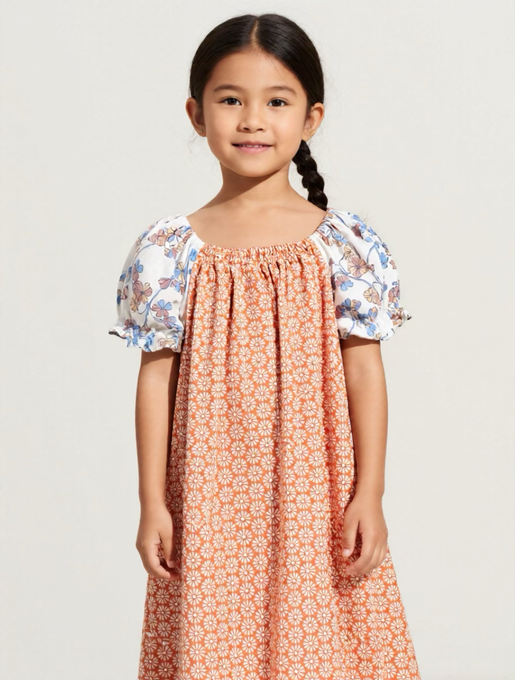 Sunset Garden Peasant Dress