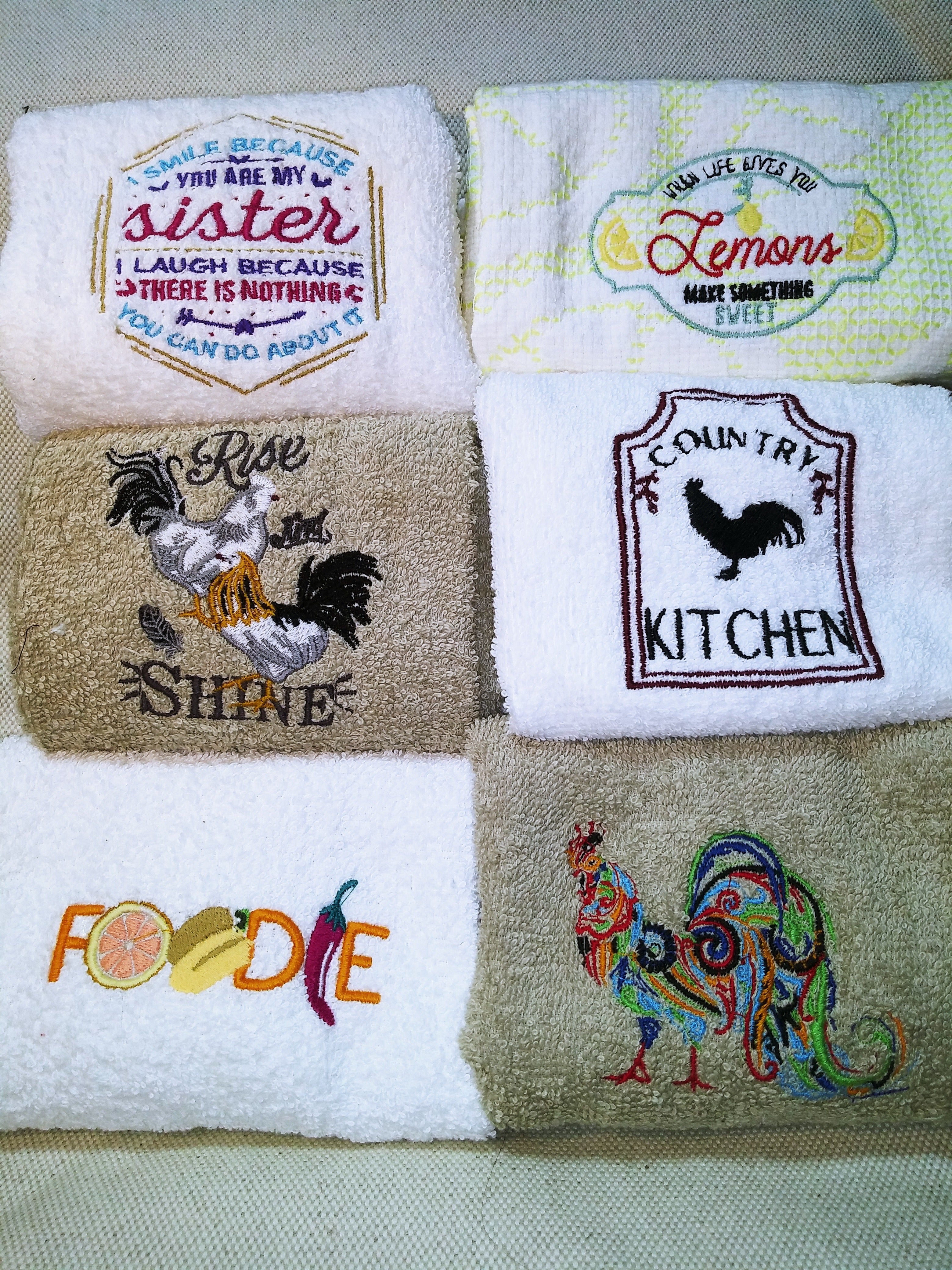 Embroidered Novelty Dish Towels