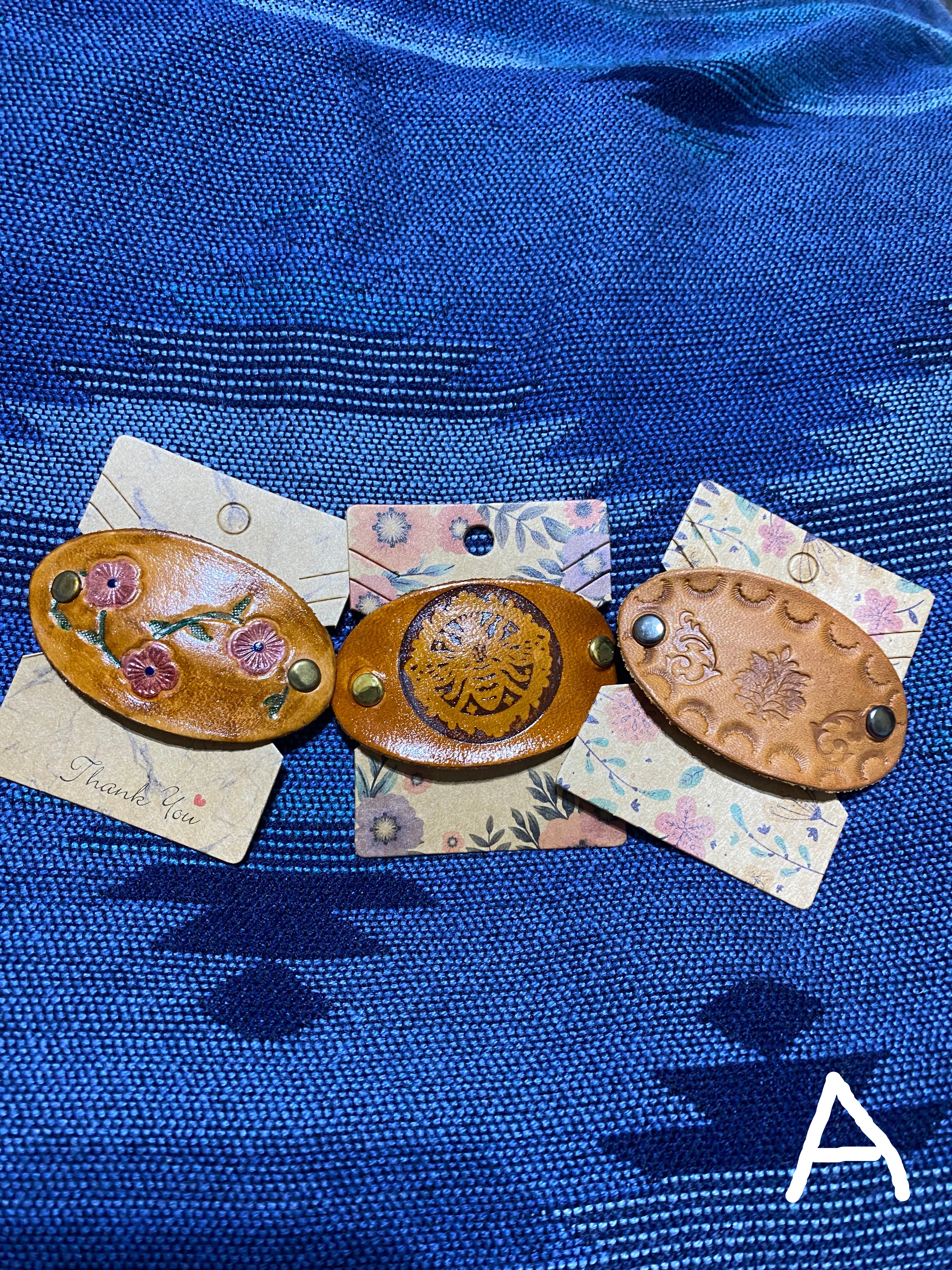 Leather hair clips