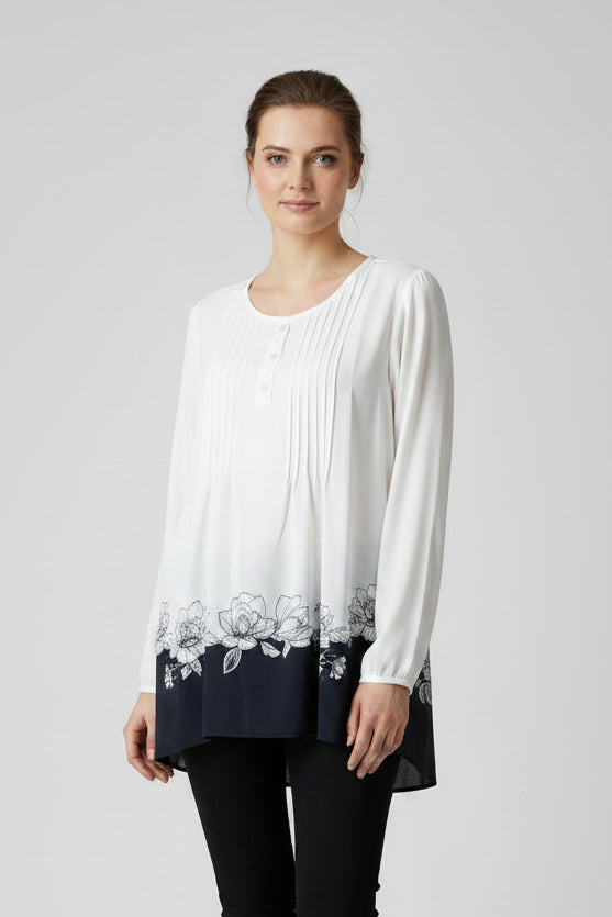 Bloom Chic Pleated Blouse