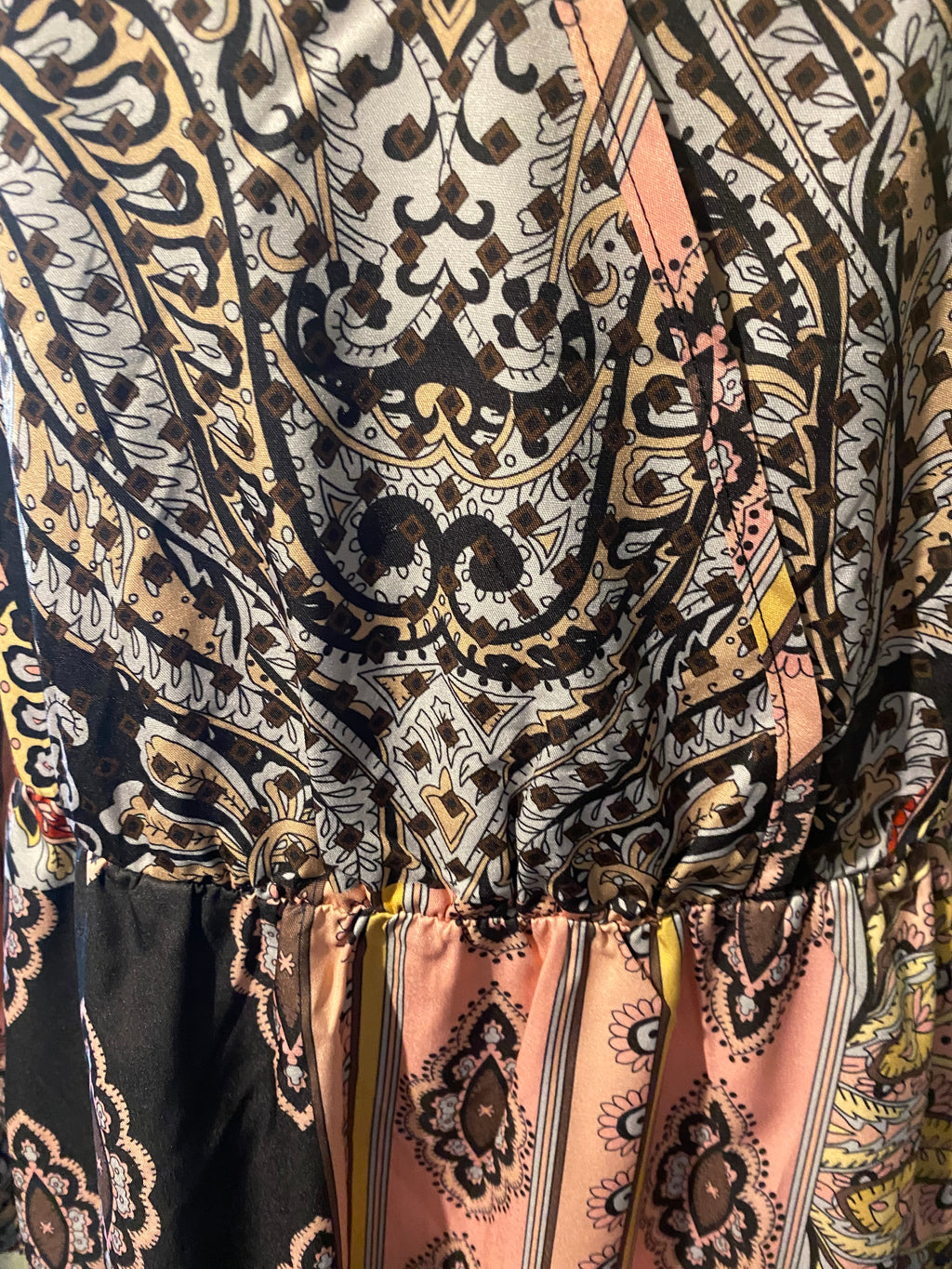 Bloom Chic Mixed‑Print Midi Dress