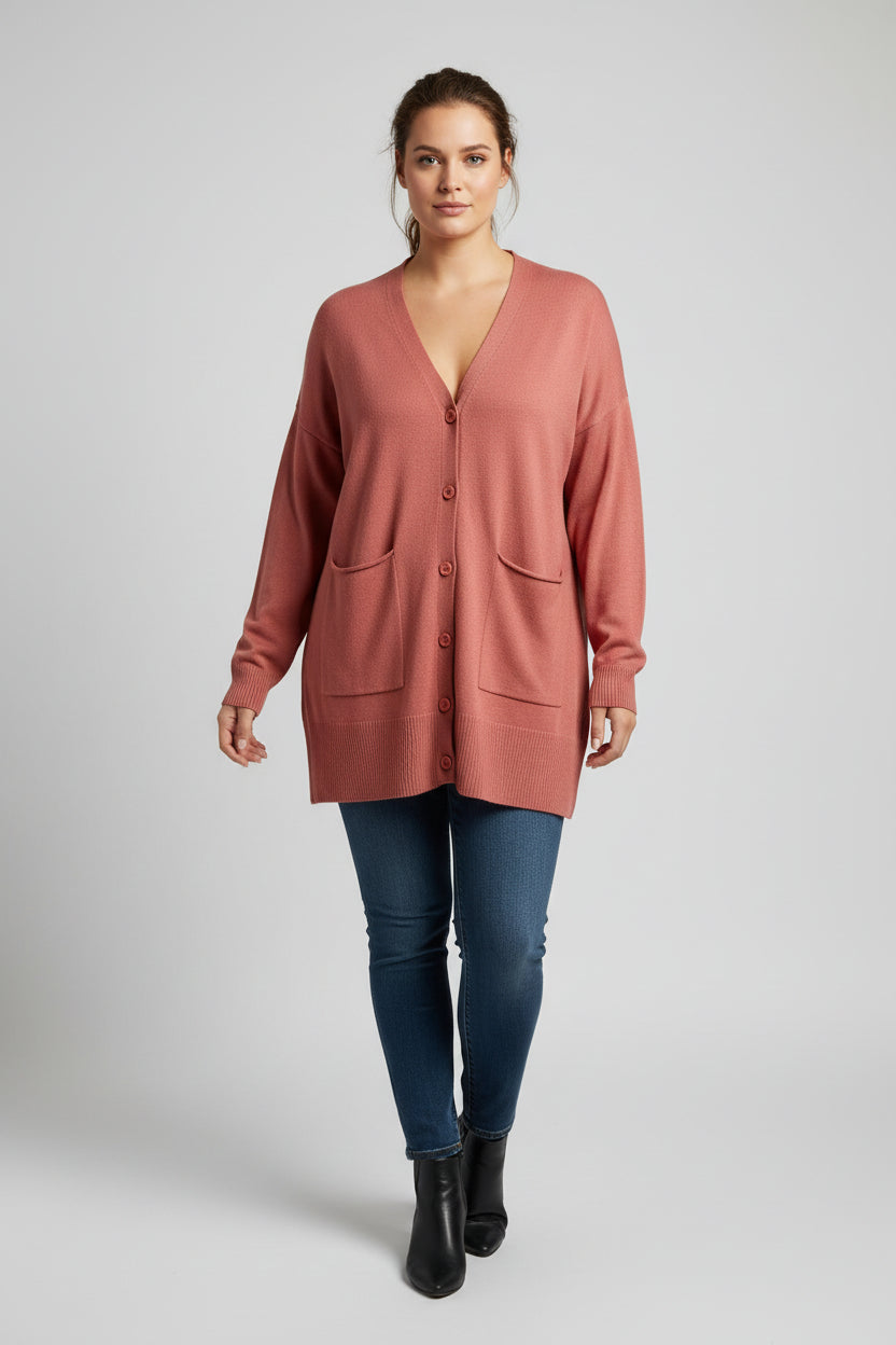 Bloom Chic Lightweight Button- Front Cardigan